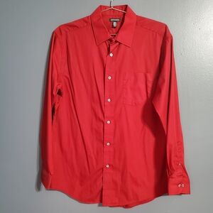 George Red Men's Dress Shirt Button Down